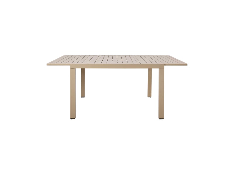 Table en alu carree extensible 120x120- 180 cm coloris creme - Conforama C