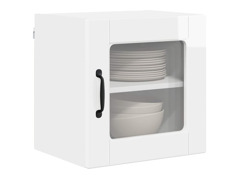  Meuble mural de cuisine, cabinet en verre mural blanc brillant 40x31x40cm shl2138  - Conforama C