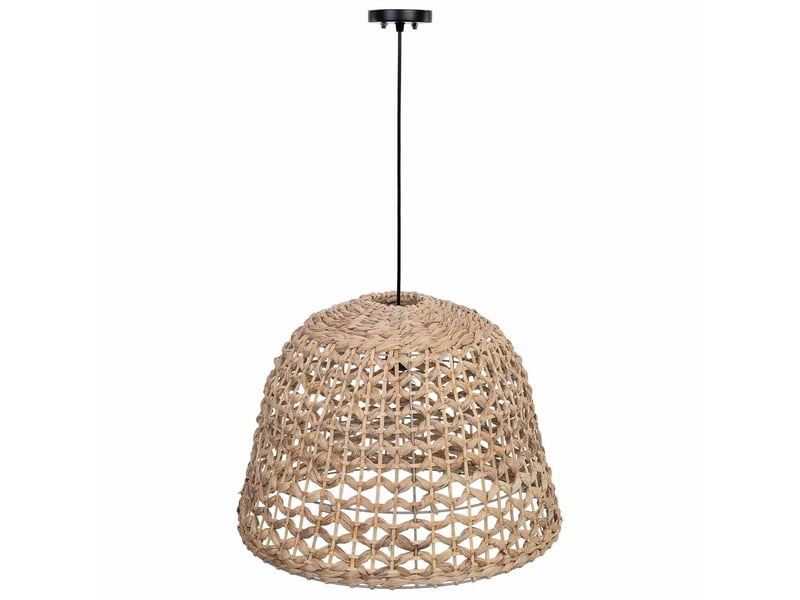  Lampe de plafond en fibre naturelle marron d 35x 25h cm  - Conforama A