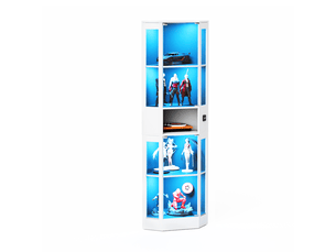 Vitrine coloris blanc 4 étagère(s) BIQZUYA  - 57 cmx165 cm
