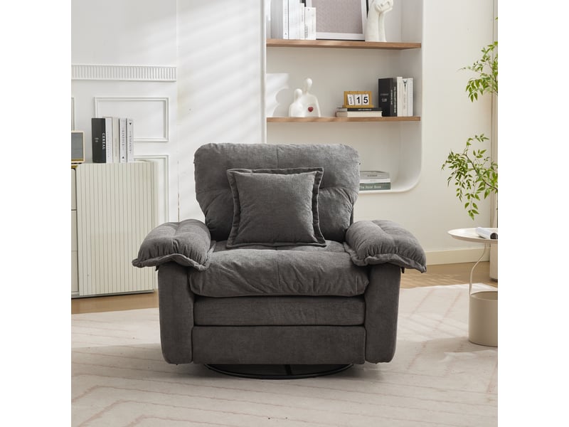  Canapé 1 place, canapé de salon, finition capitonnée, format surdimensionné, pour salon, chambre, pivotant à 360°, en chenille  - Conforama C