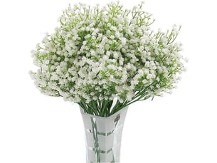 Gypsophile artificielle 12pc fleur en soie blanche pour mariage, fête, mariée, décor de bureau-