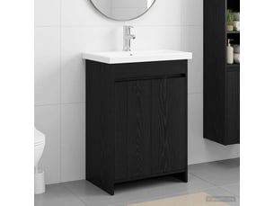 Ensemble de mobilier de salle de bain chêne noir shl1187