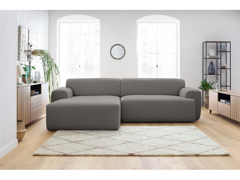  Bobochic canapé d'angle fixe marais gris foncé  angle gauche MARAIS - Conforama C