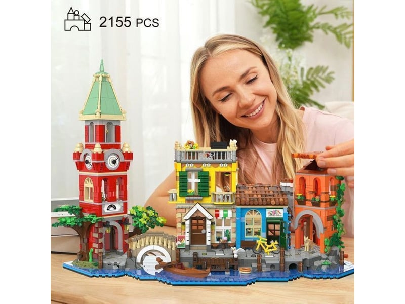  Kit de construction modulaire venise romantique 2155 pieces avec eclairage led quatre batiments gondole 151498_AAAOQ05181_6_DROPFR - Conforama D