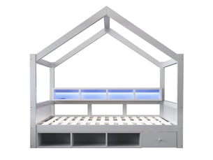 Lit cabane 140x200 cm    coloris gris