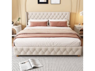 Lit mezzanine 180x200 cm <strong></strong> <strong></strong> coloris beige