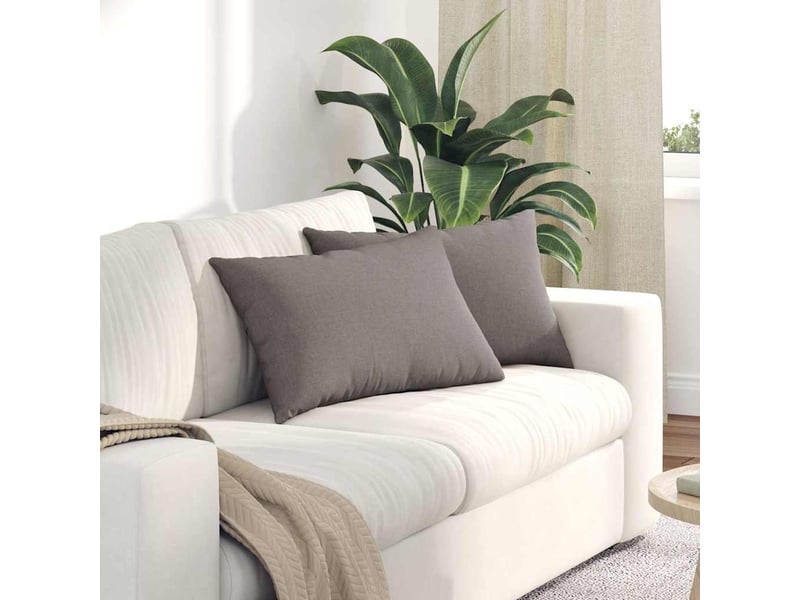  Lot de 2 coussins de canapé, coussins décoratifs tissu taupe 60 x 40 cm cf58962  - Conforama B