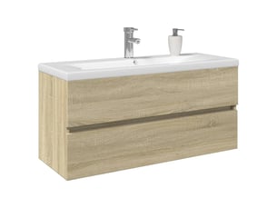 Ensemble de meubles de bain 2pcs céramique et bois d'ingénierie cf63560