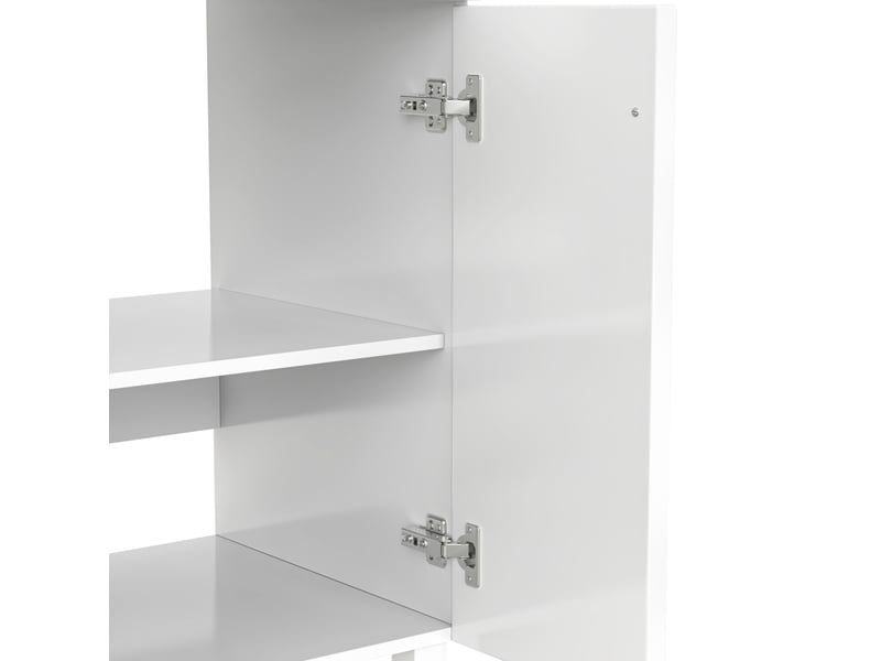 Meuble sous-vasque blanc 81,7 cm en mdf laqué avec vasque céramique - Conforama R