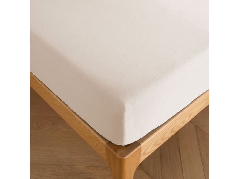  Drap housse 160x200+35 cm lin métis naturel PD25532 - Conforama B