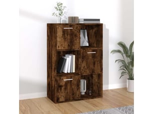 Armoire de rangement bureau chêne fumé 60x29,5x90 cm