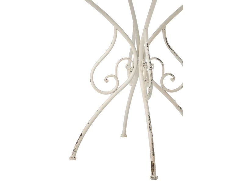 Table de jardin en métal fabien 76cm blanc cassé  - Conforama C