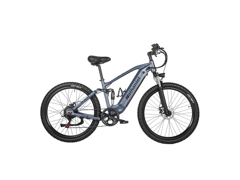  Vtt électrique tout suspendu nathaniel syr03, 27,5 longue autonomie, gris  - Conforama A