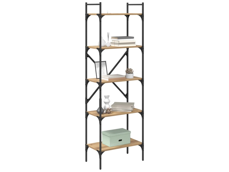  Bibliothèque 5 niveaux, armoire à livres 56 x 32 x 174 cm bois d'ingénierie shl2236  - Conforama C