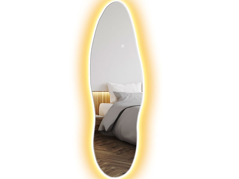  Miroir mural pleine longueur avec éclairage led 120 x 40 cm, 3 couleurs d'éclairage et fonction mémoire  - Conforama A