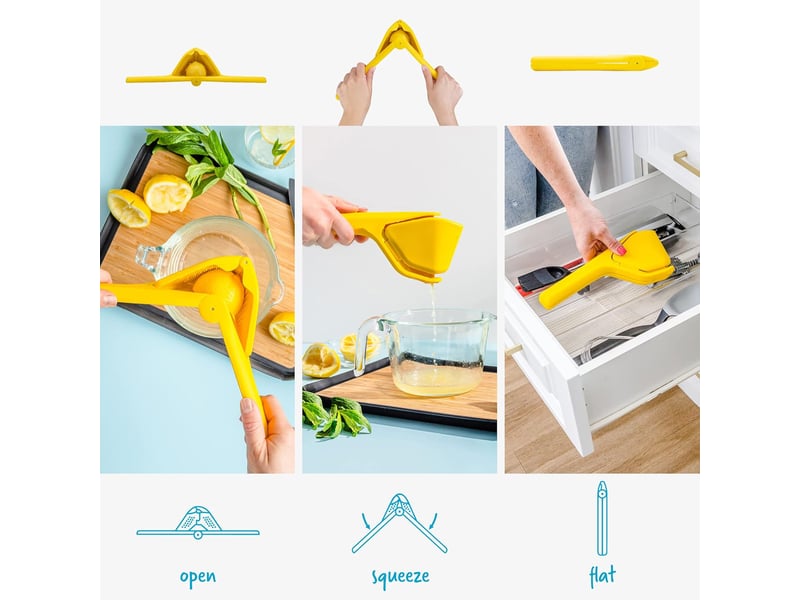 Presse-citron manuel pliable gain de place - système à pivot latéral haute pression pour moins d'effort  - Conforama C