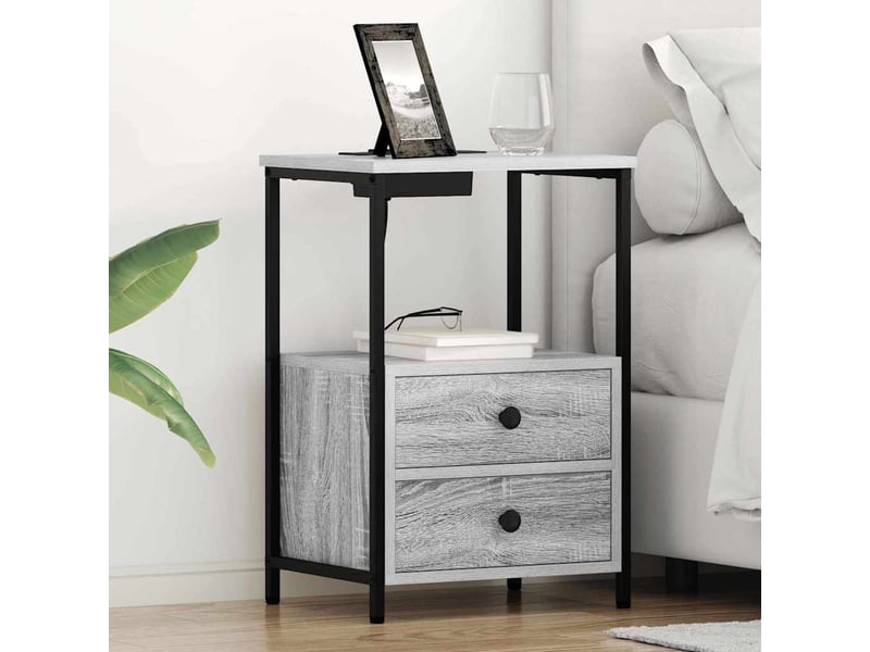 Table de chevet avec tiroir 2 pièces gris sonoma 40 x 31 x 60 cm - Conforama B
