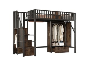 Lit mezzanine 90x200 cm <strong>STILVORA</strong> <strong></strong> coloris noir