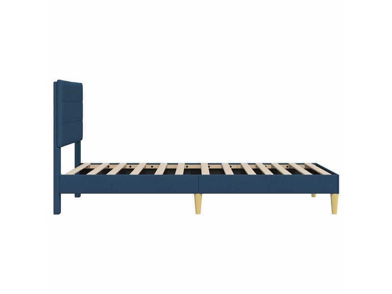  Lit simple- lit adulte -  cadre de lit avec tête de lit bleu 100 x 200 cm tissu  - Conforama D