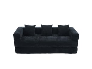 Canapé modulable 198 cm en blocs-chenille avec rangement latéral-design diy-lounge-noir