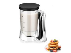 1 distributeur de pâte à cupcakes, 4 gobelets avec poignées pour crêpes, cupcakes, biscuits, glaces, cadeau de pendaison de crémaillère (noir)