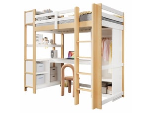 Lit mezzanine 90x200 cm LUHOMFU   coloris naturel