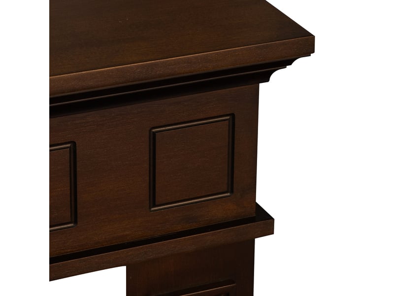  Jefferson - cadre de cheminée 89,5 x 90,5 x 28 cm, revêtement décoratif en mdf couleur noyer  - Conforama D