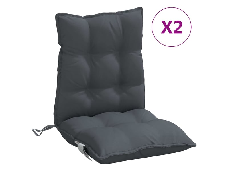  Lot de 2 coussins d'extérieur, coussins de chaise anthracite 100 x 50 x 7 cm cf56386  - Conforama A