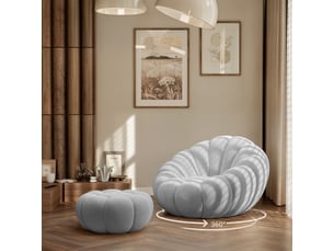 Fauteuil fixe pivotant <strong>IDOHOME</strong> <strong>ECLIPSE</strong> Tissu gris