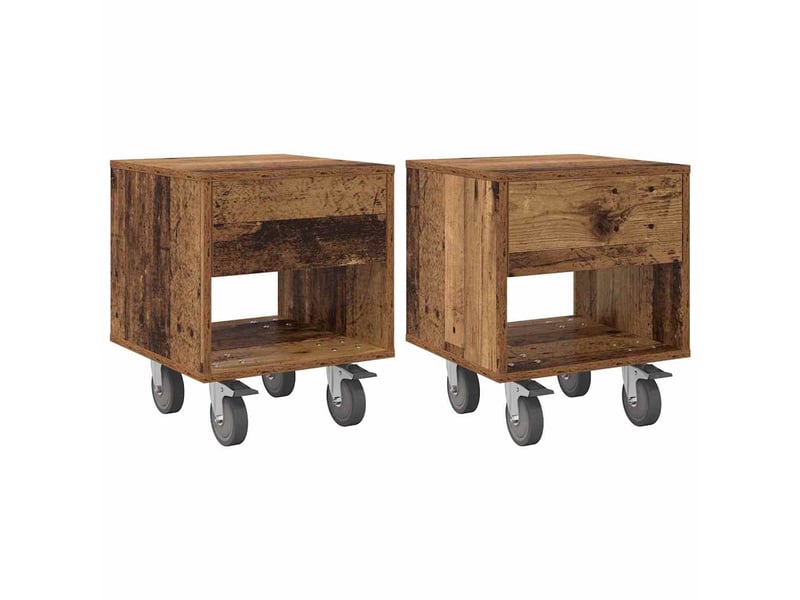 Table de chevet - cabinet de chevet - table de nuit 2 pc bois ancien 40,5 x 40 x 48 cm - Conforama A