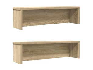 Lot de 2 étagères de cuisine empilables, étagères de rangement chêne sonoma 50x15x16 cm cf42798