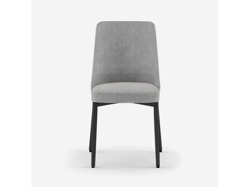  Lot de 4 chaises rembourrées en tissu facile à nettoyer charm - gris clair  - Conforama E
