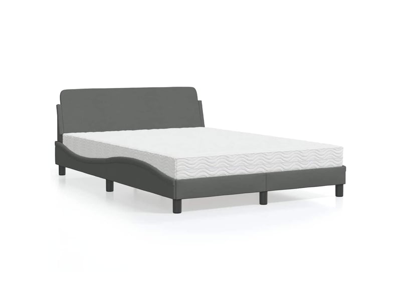  Lit avec matelas dover gris foncé 120x200 cm tissu  - Conforama A