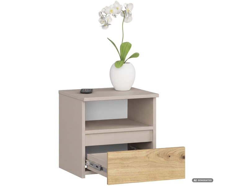  Table de chevet cl1 cachemire 40 cm 1 tiroir façade chêne artisan 1 étagère 40x35x40 cm CL1 - Conforama B