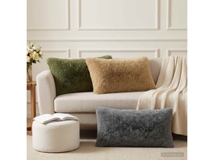 Lot de 6 coussins avec oreiller, coussins décoratifs heerlen gris clair fleece pv cf50815