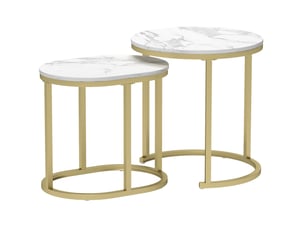 Table basse forme atypique coloris blanc <strong>HAUSS SPOLE</strong> <strong></strong> - 36 cmx60 cm