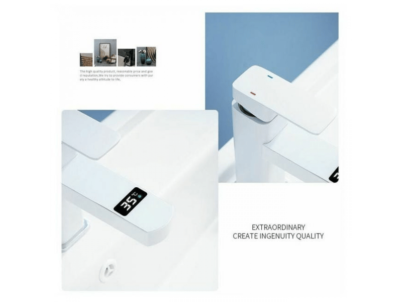  Robinet de lavabo avec aérateur, robinet de lavabo blanc  - Conforama C