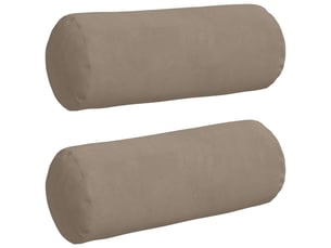 Lot de 2 coussins d'accent, coussins décoratifs, coussins lombaires tissu en microfibre taupe ø 15 x 40 cm cf56690