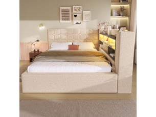 Lit 2 places 140x190 cm <strong></strong> <strong>AB STORE</strong> coloris beige