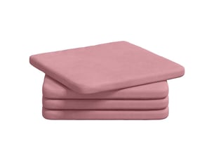Lot de 4 coussins de siège, coussins décoratifs velours rose 40 x 40 x 3 cm cf60042