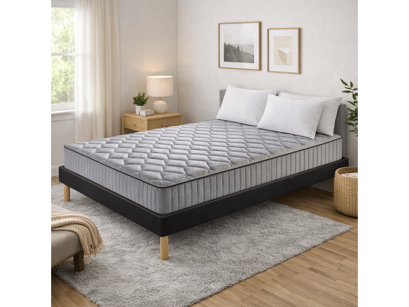 Ensemble sommier tapissier et matelas 160x200 cm - couleur : noir - matelas latex accueil moelleux gregnoir-marie-160x200-noir - Conforama B