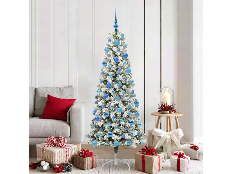  Sapin de noël, arbre de noël artificiel à branches articulées vert et blanc cf61138  - Conforama B