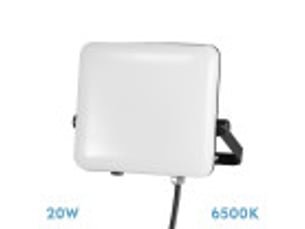 Fabrilamp destello projecteur led extérieur 20 w, 1 800 lm, 6500 k, ip65, blanc et noir