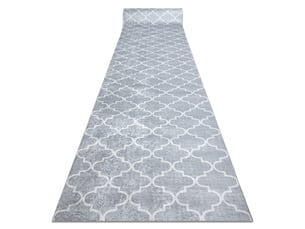 Tapis de couloir antidérapant lotus koniczyna 60921 trèfle, mélange gris lavable 80 cm 80x700 cm