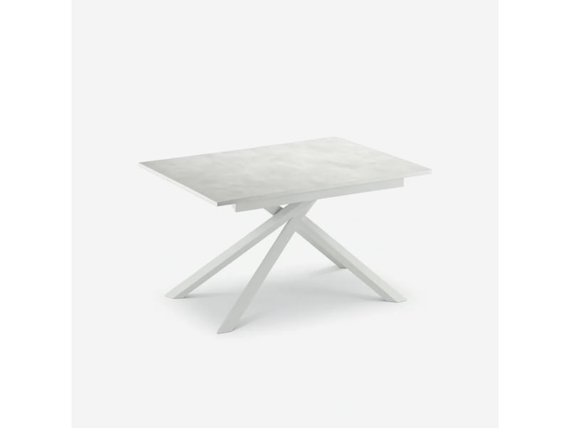 Table extensible en mélaminé structure blanche 140190x90 pluto - blanc - Conforama A
