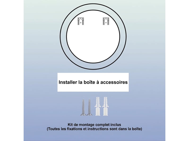  Miroir de salle de bain rond 80x80 cm, miroir lumineux led mural  - Conforama E
