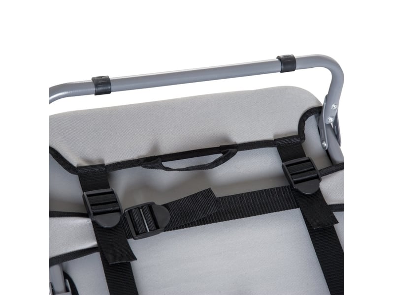  Lit pliant surélevé pour félins 59x46x15 cm – gris – acier et tissu oxford 600d, usage en extérieur  - Conforama E
