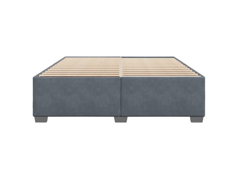  Lit double- lit adulte -  cadre de lit sans matelas gris foncé 200x200 cm velours  - Conforama C