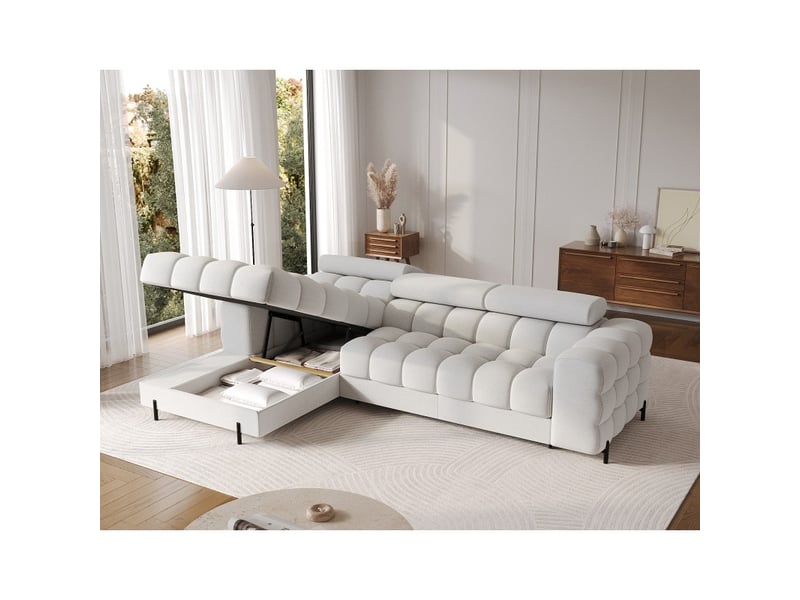  Canapé d'angle gauche convertible gris foncé allure contemporaine 285x99x181cm filtro  - Conforama C